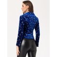 thumbnail image 3 of Chaqueta De Traje De Oficina De Negocios Con Solapa Y 1 Botón De Terciopelo Para Mujer Estrella Azul Real S, 3 of 6