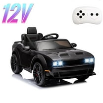 Licensed Dodge Ride-On Car, 12V Electric Vehicle for Kids with Remote Control, Ride On Toys with LED Lights, Bluetooth, MP6 Player – Boys & Girls Gifts, Black