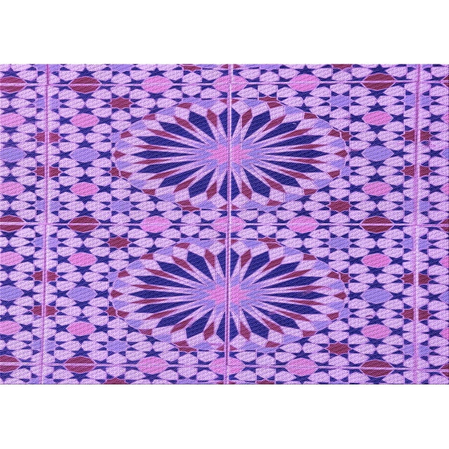 Ahgly Company Tapis d'Intérieur Lavables en Machine, Rectangle Transitionnel Violet Violet, 8' x 12'