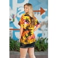 thumbnail image 4 of HAPPY BAY Button Down Shirt for Women Casual Summer Beach Party Blouses Shirt Blouse Short Sleeve Tropical Vacation Hawaiian Shirts Tank Top Women XL Palm Tree View, Orange, 4 of 6