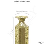 Hosley Decorative Floor Vase, Metal, Gold, 21.75-inch Tall Cylinder Vase for Pampas Grass, Artificial Flowers, Living Room and Entryway Decor