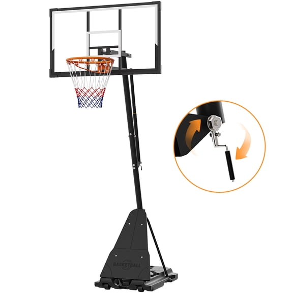 Ktaxon 48in Portable Basketball Hoop Outdoor, 4.5-10FT Adjustable Height, Free Sandbag, Basketball Goal System for Youth and Adults