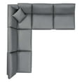 thumbnail image 3 of Modway Commix 5-Piece Down Filled Overstuffed Vegan Leather Sectional Sofa in Gray, 3 of 10