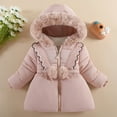thumbnail image 2 of KAUOD Girls Winter Padded Puffer Coats Zip up Waterproof down Jackets Kids Fleece Hood Snow Ski Parka Coats with Pockets, 2 of 5