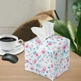 thumbnail image 2 of ZUXONGSY Flower Square Tissue Box Covers PU Leather Household Tissue Holder Decorative Square Tissue Box Cover Stylish Paper Towel Box Cover for Women Gifts for Mom, 2 of 7