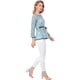 thumbnail image 4 of Blusas Tops Peplum De Encaje Semitransparente Allegra K Azul XL, 4 of 6