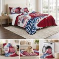 thumbnail image 6 of Twin Quilt Set 68''x86'', Anniversary USA Lightweight Summer Bedspread Coverlet Set with 2 Pillow Shams, 4th of July 1776-2026 American Flag Breathable All Season Quilt Bedding for Dorm/Bedroom, 6 of 9