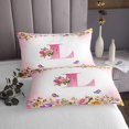 thumbnail image 3 of Erosebridal Letter Initial Coverlet Set King,Monogrammed Personalized Bedding Set,Flower Decor,Ultra Soft,3 Pieces, 3 of 5