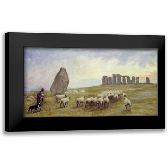 Barclay, Edgar 14x9 Black Modern Framed Museum Art Print Titled - Returning Home, Stonehenge, Wiltshire