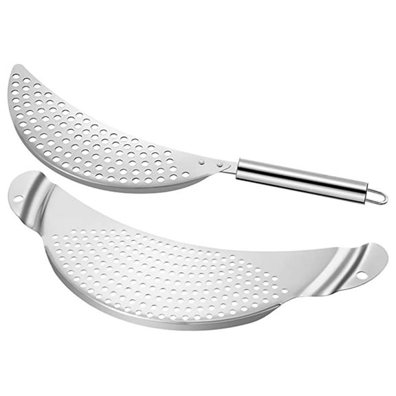 Strainer Pot Pan Stainless Steel Pasta Drainer Spaghetti Moon Half Handle Side Colander Frying Oil Filter Fry Hand Held