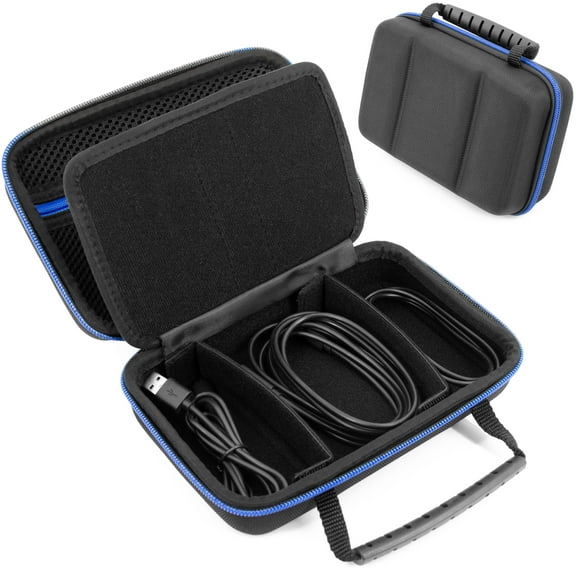 CASEMATIX Electronics Organizer Travel Case with 2 Adjustable Cable Bag Dividers, 3 Zipper Pouches and Elastic Cable Loops - Case Only
