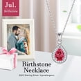 thumbnail image 3 of TURANDOSS S925 Sterling Silver Birthstone Necklace for Women Silver Pear Shape Teardrop Birthstone Necklace Created Birthstone Jewelry Gifts Necklace for Women, 3 of 7