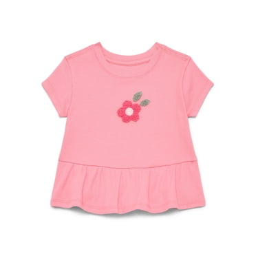 Wonder Nation Baby Girl Peplum Tee, Sizes 0-24 Months