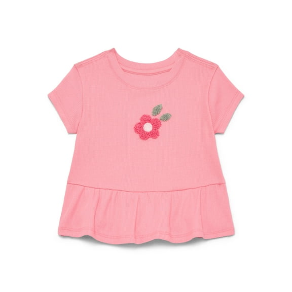 Wonder Nation Baby Girl Peplum Tee, Sizes 0-24 Months