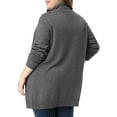thumbnail image 3 of MODA NOVA Juniors Plus Size Relaxed Fit Open Front Long Sleeves Kimono Style Sweater Cardigan, 3 of 6