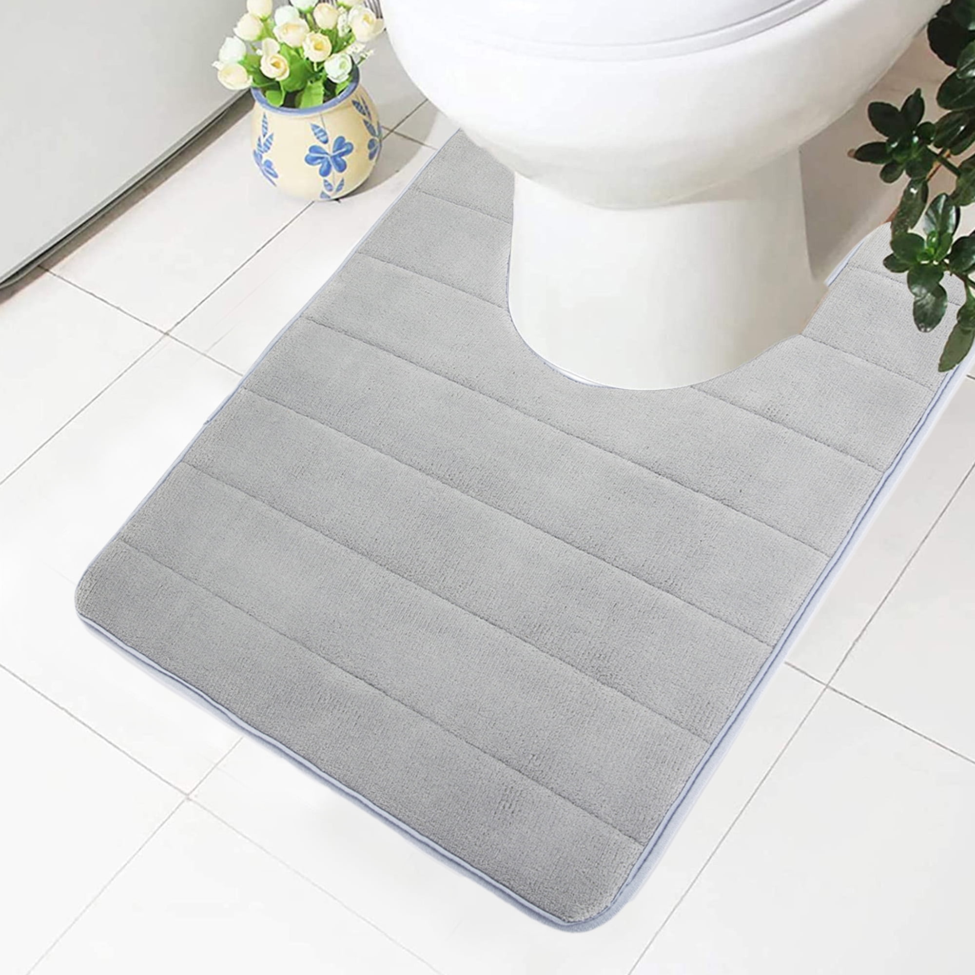 SAYFUT Memory Foam Non-slip Washable Bath Toilet Pads Mats Rug Blue/ Purple/ Brown/ Grey, Medium, 24''x20''