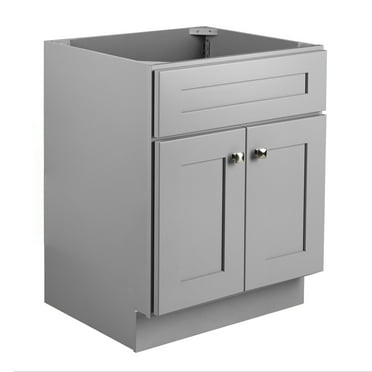 Brookings 24 Inch Bathroom Vanity, Shaker, Solid Wood, Fully Assembled, Sherwin Williams® Gray – Design House, 215517