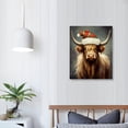 thumbnail image 3 of JRXY Christmas Highland Cow Wall Art Framed Farm Animal Canvas Print Hairy Highland Cow Painting Holiday Picture Wall Decor for Home Bathroom Nursery Decorations 12x16 in, 3 of 4