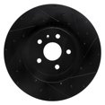 thumbnail image 1 of Disco de freno R1 Concepts, perforado y ranurado, negro, delantero derecho, 1 of 5