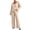 A-Beige, variant on Women's Two-Piece Set Solid Color Crew-Neck Top & Pants Fall Winter Oversize Workout Comfortable Sweatshirt Sets for Women