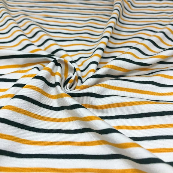 Mustard & Hunter Green Double Striped Cotton