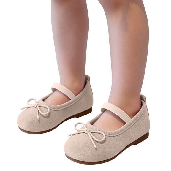 Abomasnow Toddler Girls Round Toe Ballet Flats Shoes Soft Sole Non Slip Mary Janes Dress Shoes