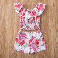 thumbnail image 5 of ZAXARRA Baby Floral Suit, Short Sleeve Ruffle Top+Short Pants+Lace Up Cloak, 5 of 5
