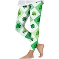 thumbnail image 2 of Pantalones largos para niñas con estampado del Día de San Patricio, mallas suaves y elásticas de cintura alta., 2 of 7