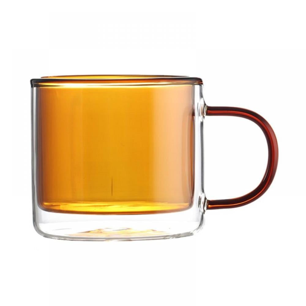Multicolors Glass Coffee Mug with Handle, Double Wall Glass Coffee Cups, Coffee Glasses Cups