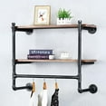 thumbnail image 5 of ZXNYH Industrial Pipe Clothing Rack Wall Mounted Clothes Rack,Pipe Clothing Rack with Shelf Clothes Rack with Shelves,Retail Shelving Garment Rack, 5 of 7