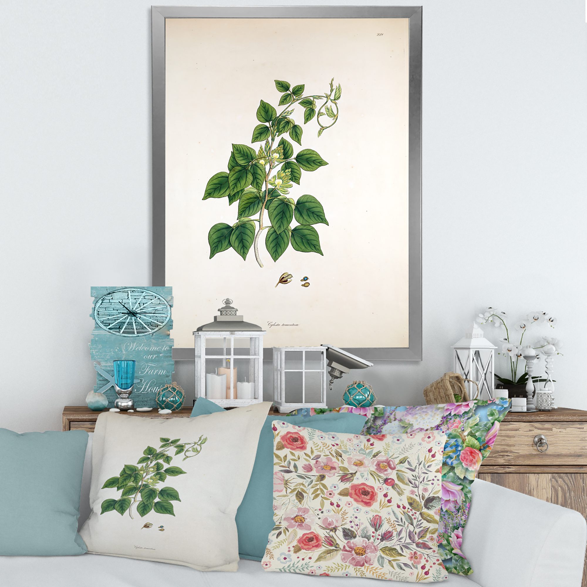 Designart 'Ancient London Plants VIII' Farmhouse Framed Art Print