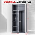 thumbnail image 6 of DNA Motoring 72" Gray/White Lockable Metal Storage Wardrobe Cabinet w/ Hanging Rod & 4 Shelve, 6 of 7