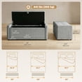 thumbnail image 3 of HOMCOM Storage Ottoman Bench, Ottoman with Wide Padded Seat, Light Grey, 3 of 10