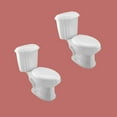 thumbnail image 2 of Sheffield 2-Piece 0.8 GPF/1.6 GPF WaterSense Dual Flush Elongated Bathroom Toilet In White w/Slow Close Seat Heavy Duty Porcelain Renovators Supply Set of 2, 2 of 10