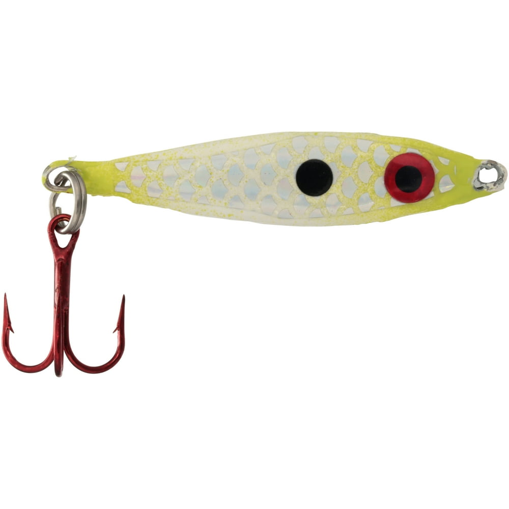 FleFly Bendable Minnow Jigging Spoon, 1/2 oz, Chartreuse