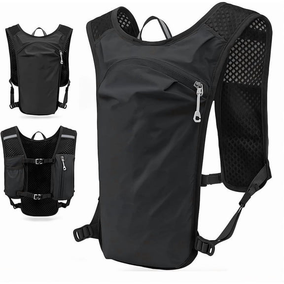 Lightweight Running Backpack with Water Bottle Holder, Outdoor Sports Hydration Vest Pack, Cycling Hiking Bag for Marathon Fitness Activities