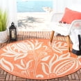 thumbnail image 2 of Safavieh Courtyard Crystal Floral Indoor/Outdoor Area Rug, Terracotta/Natural, 5'3" x 5'3" Round, 2 of 8