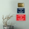 thumbnail image 3 of Signs ByLITA Classic Framed Atención: Mantengase Alejado Door or Wall Sign Easy Installation | Health And Safety | Building And Hospitality Sign (Brushed Silver) - Medium, 3 of 8