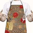 thumbnail image 2 of Pioneer Flower Floral Print Pattern Cotton Linen Apron with Pockets, Waterproof Adjustable, 33x27 Inch for Kitchen, Gardening, BBQ, Salon, 2 of 6