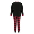 thumbnail image 3 of Hirigin Family Christmas Pajamas Matching Sets Elk Print Long Sleeve Round Neck Tops/Romper Plaid Trousers, 3 of 6