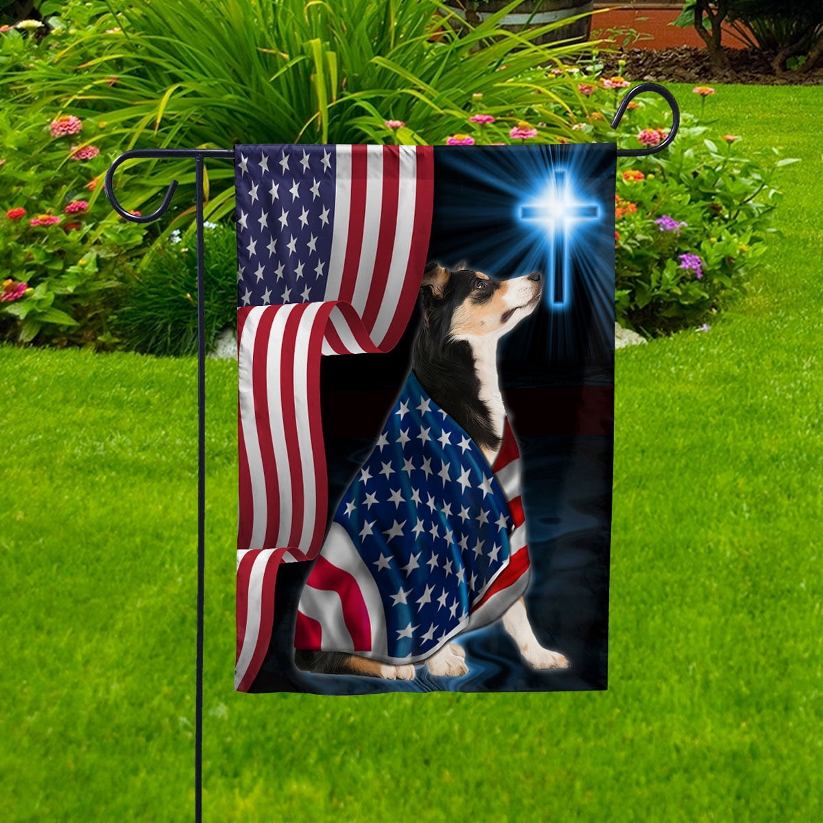 American Flag Basset Hound Dog Wearing Flag American Patriot Patriotic 4th of july House Flag, Double-Sided Decorative Outdoor Flag, Patriotic Polyester Yard Flag 29.5 x 39.5 in