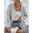 thumbnail image 6 of Women'S Long Sleeve Hooded Drawstring Sweater with Zipper Autumn and Winter Cardigan Jacket Gray XL, 6 of 9