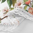 thumbnail image 3 of 60 Inch Round Tablecloth with White Lace Trim Fall Table Cover for Elegant Dining Decor Peach Fruit Pattern, 3 of 8