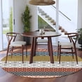 thumbnail image 4 of Bohemian Round Living Room Rugs 6 ft, Tribal Geometric Stripes Washable Area Rug with Non-Slip Sturdy Edge Binding Round Carpet for Kitchen Office Bedroom, 4 of 9