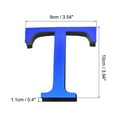 thumbnail image 2 of Calcomanías de Pared Letras Espejo Acrílico 3D Letra T Autoadhesiva Decoración del Hogar Cartel de Arte Calcomanía Decal Azul, 2 of 7