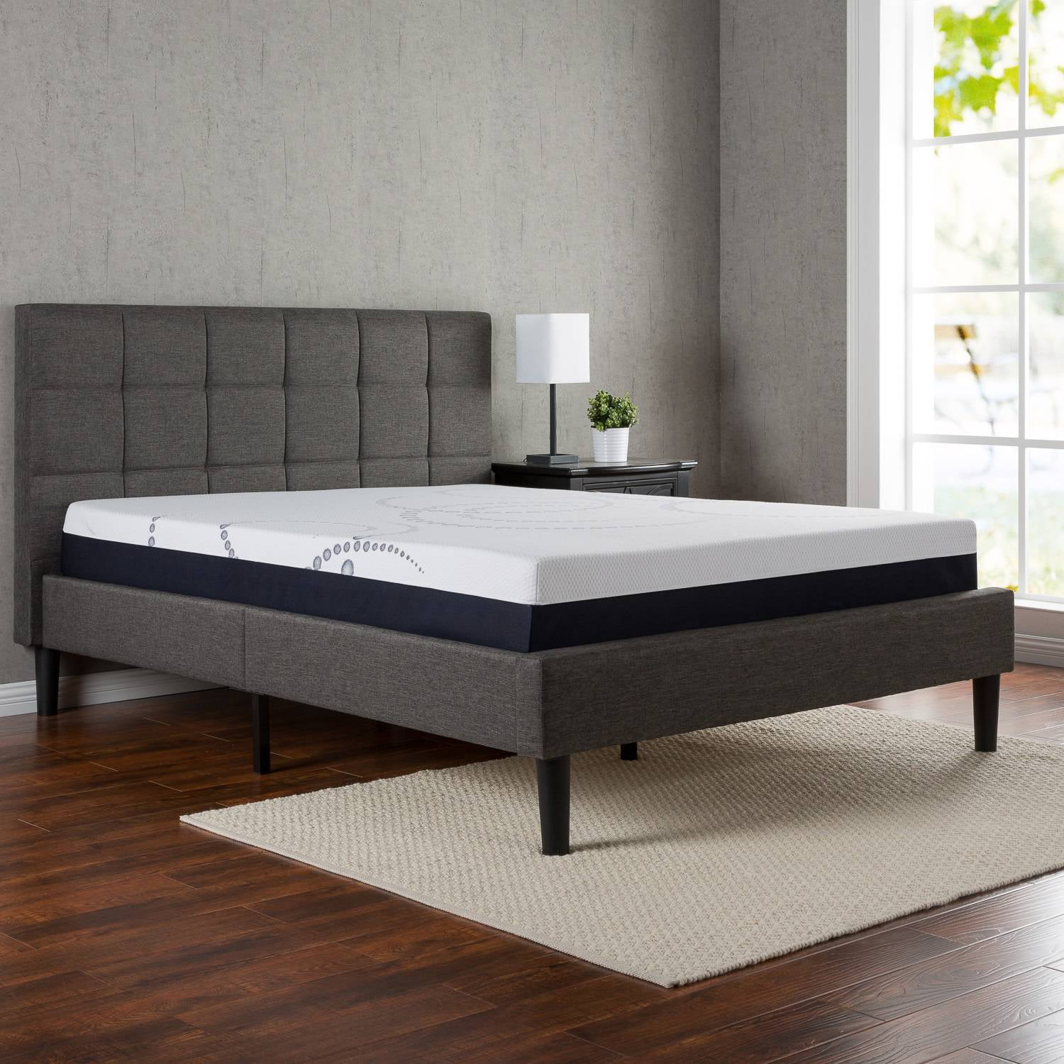 Zinus Upholstered Square Stitched Platform Bed With Headboard And - Zinus Upholstered Square Stitched Platform Bed With Headboard And Woodenslats Multiple Sizes Walmartcom zinus upholstered square stitched platform bed with headboard and - zinus upholstered square stitched platform bed with headboard and woodenslats multiple sizes walmartcom