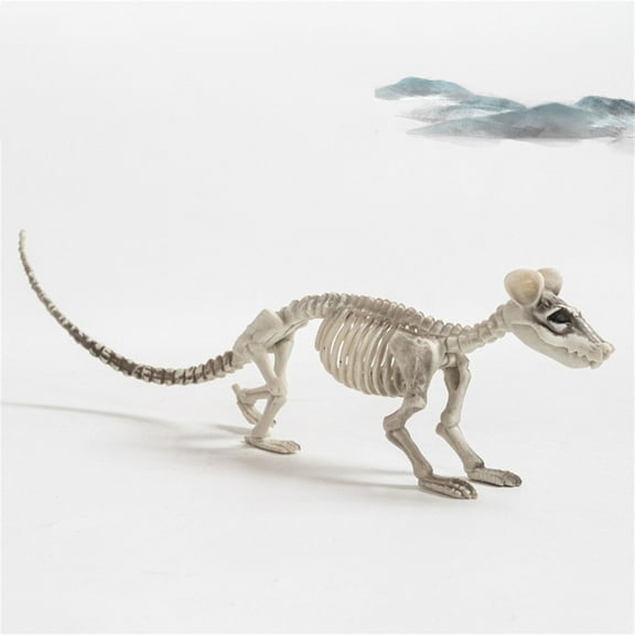 Halloween Rat Skeleton Statue,Movable Mouth Joints Gothic Skeleton Animals Bones Sculptures,Halloween Scary Mouse Skeleton Sculpture Decoration for Haunted Houses Indoor Outdoor