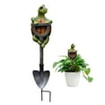 thumbnail image 6 of Garden Statue Outdoor Resin Sculpture Zen Figurine Animal Ornament with Shovel for Yard Patio Backyard Pots, 6 of 8