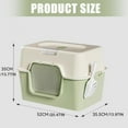 thumbnail image 3 of Plastic Litter Box Cats Rabbits Odor Control Not Smooth Surfaces Enclosed Litter Container Pans, 3 of 8