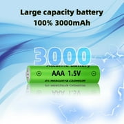 MDHAND 16 x 1.5V AAA Alkaline Rechargeable Batteries 3000mAh Suitable for Use in Solar Lights and General Purpose Household Equipment.